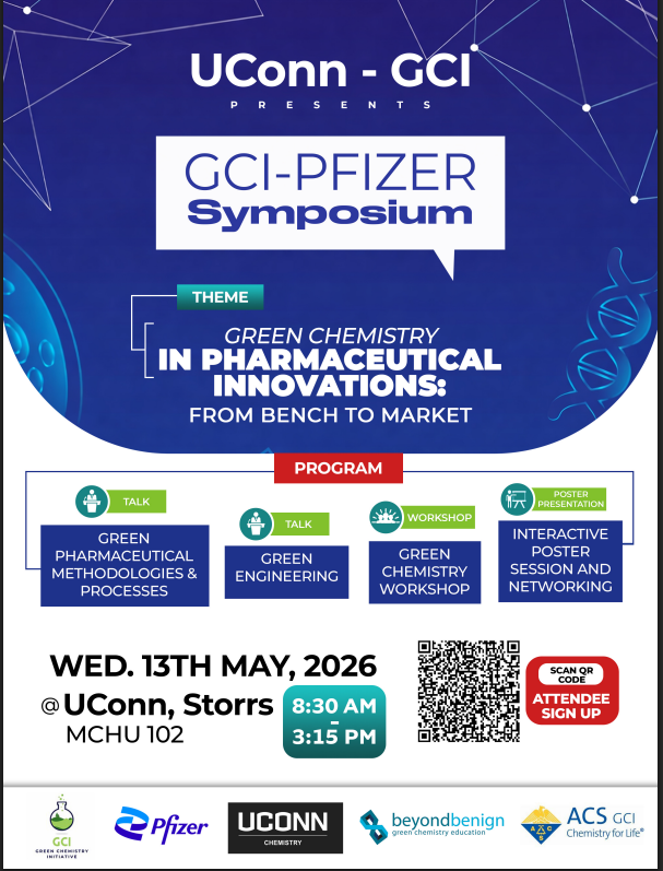  UConn GCI-Pfizer Symposium on Wednesday, May 13, 2026, at MCHU 102, UConn Storrs